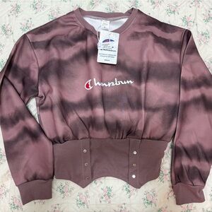 Champion Pink and Black Tie-Dye Sweatshirt